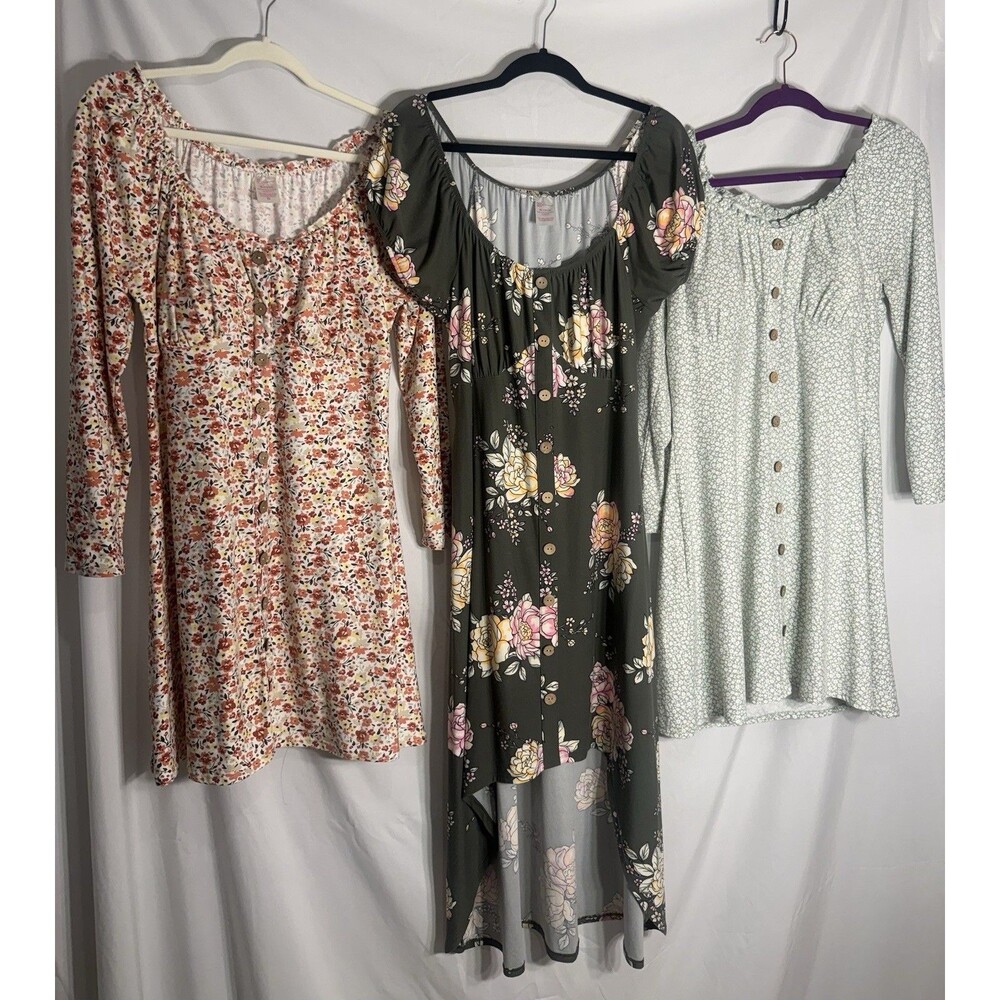 3 No Boundaries Dress All Floral 2 Midi’s 1 Maxi Sz 15/17